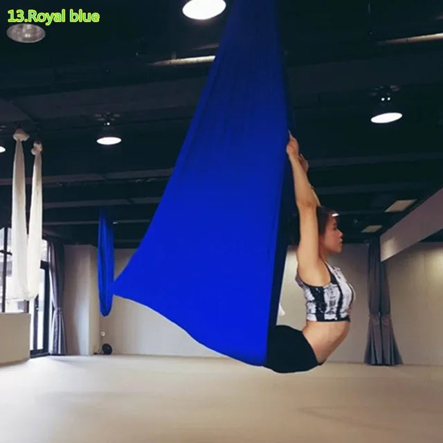 6 Meters Aerial Yoga Hammock Set Home Carabiners Daisy Chain Accessories Medium Elastic Monochrome Sling for Yoga Studio