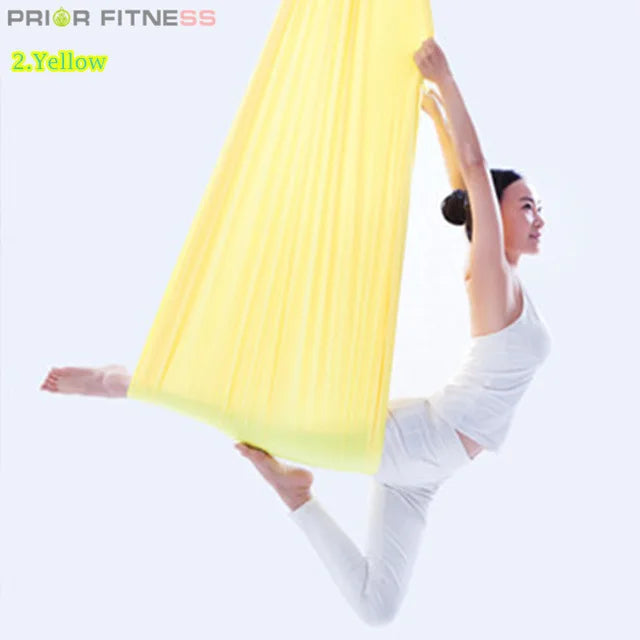 6 Meters Aerial Yoga Hammock Set Home Carabiners Daisy Chain Accessories Medium Elastic Monochrome Sling for Yoga Studio