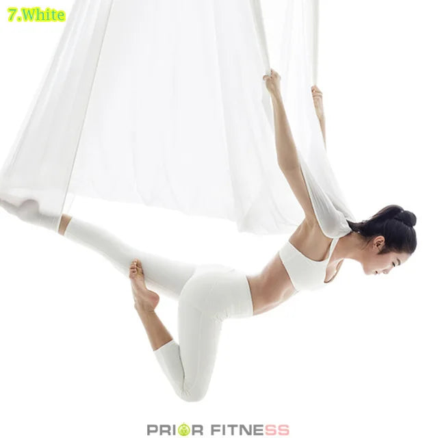 6 Meters Aerial Yoga Hammock Set Home Carabiners Daisy Chain Accessories Medium Elastic Monochrome Sling for Yoga Studio