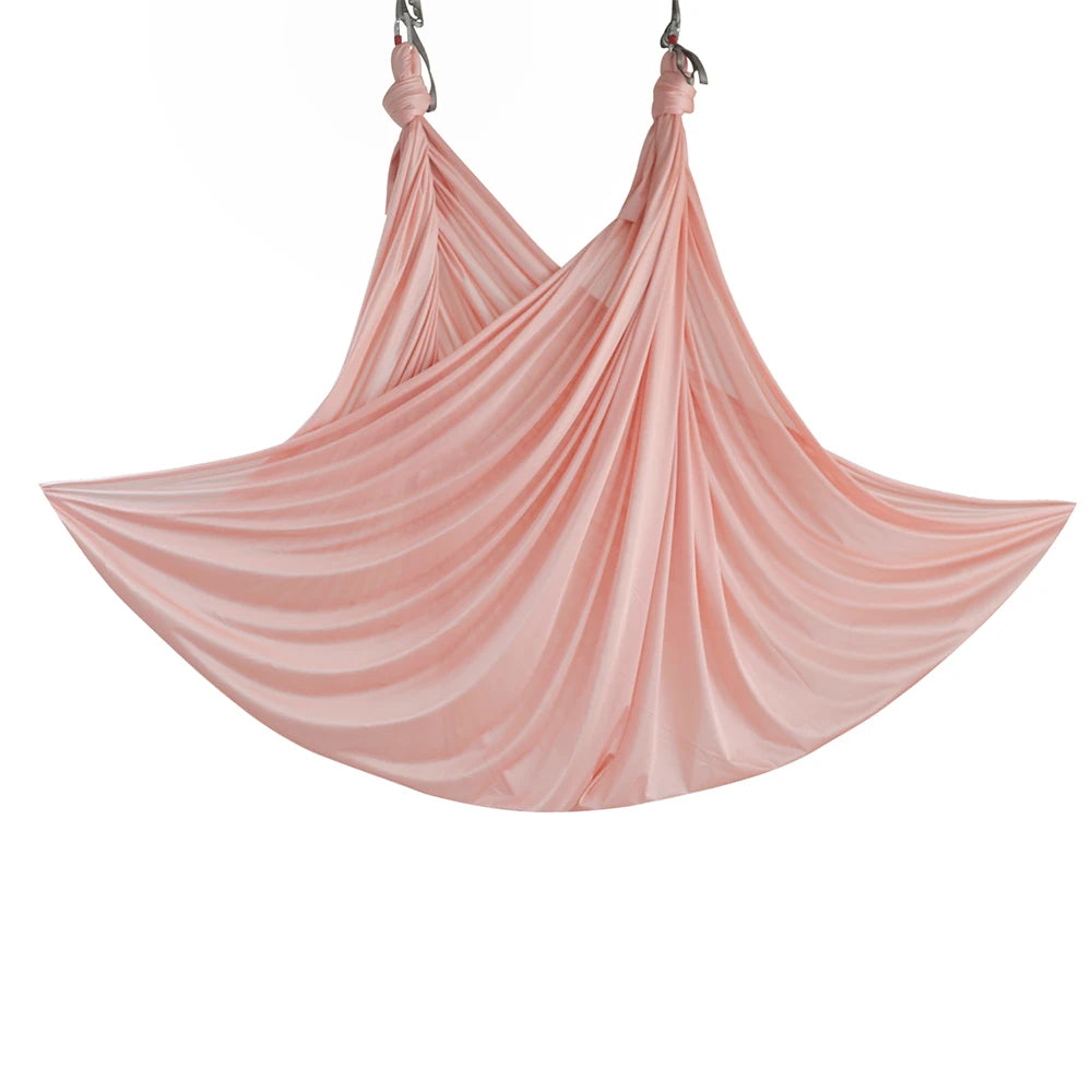 6 Meters Aerial Yoga Hammock Set Home Carabiners Daisy Chain Accessories Medium Elastic Monochrome Sling for Yoga Studio