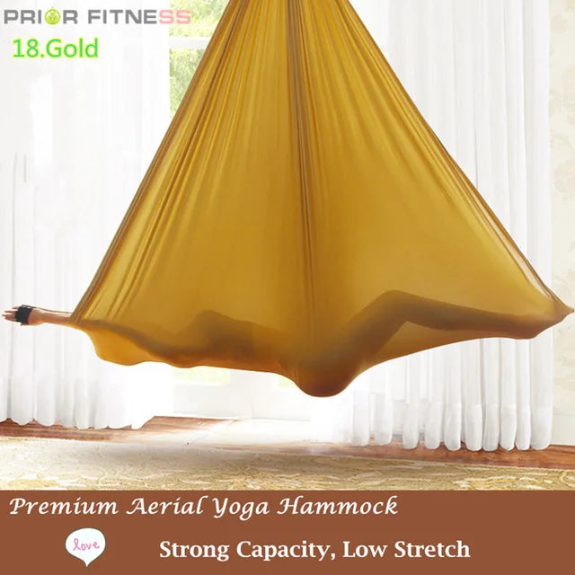 6 Meters Aerial Yoga Hammock Set Home Carabiners Daisy Chain Accessories Medium Elastic Monochrome Sling for Yoga Studio