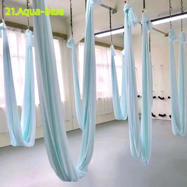 6 Meters Aerial Yoga Hammock Set Home Carabiners Daisy Chain Accessories Medium Elastic Monochrome Sling for Yoga Studio