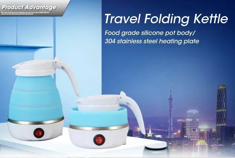 Electric Kettle Mini Foldable Water Heater 600ml Home Hot Water Kettle Portable Kitchen Kettle 220V Travel Home Electric Kettle
