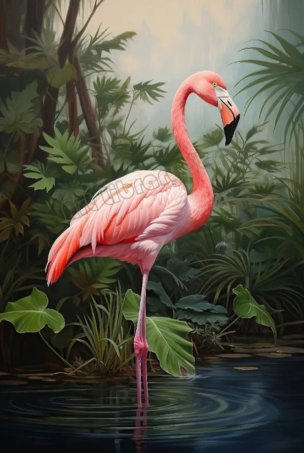 Traditional Chinoiserie Bird and Flower Budgie Heron Landscape Poster Canvas Painting Wall Art Pictures Home Interior Decor