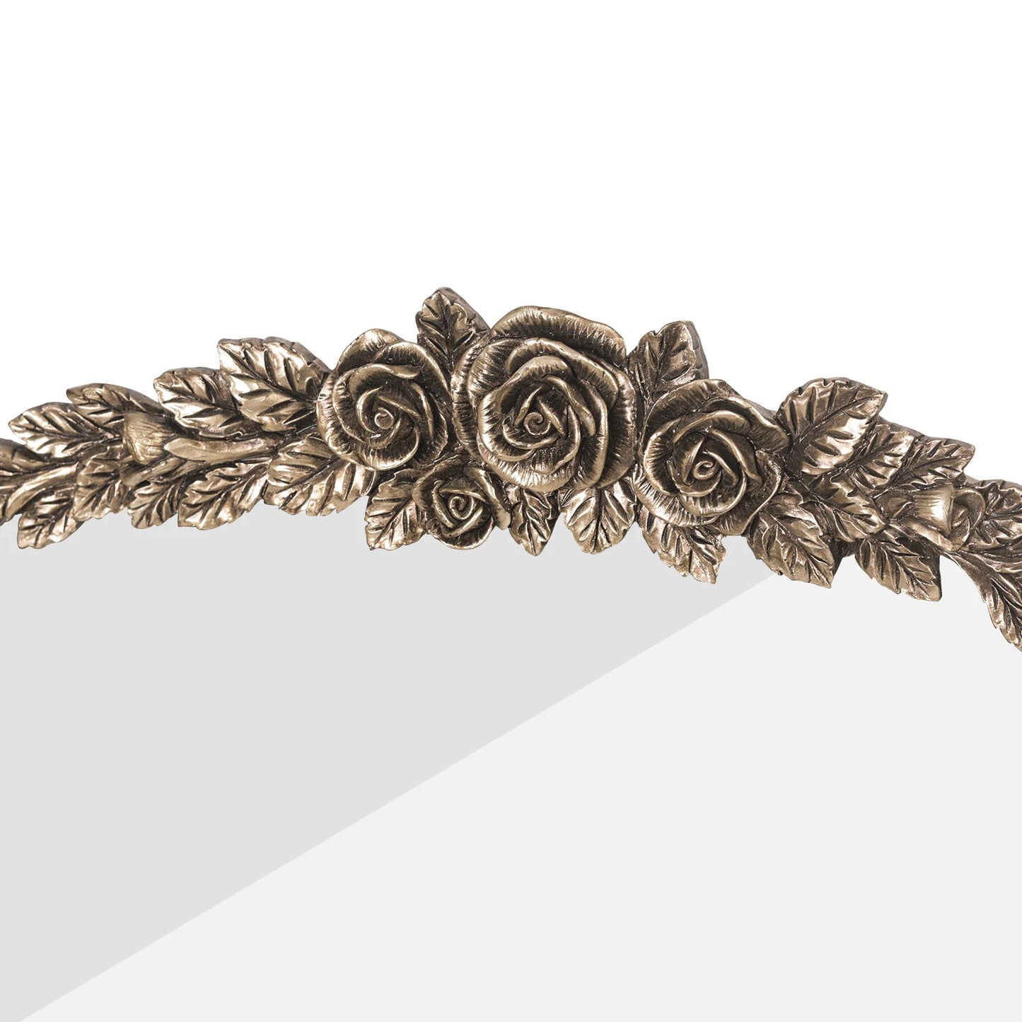 Antique Wall Mirror: Vintage Baroque Arched Brass Mirror Metal Frame Antique Wall Mounted Mirror for Entryway, Fireplace, Livin