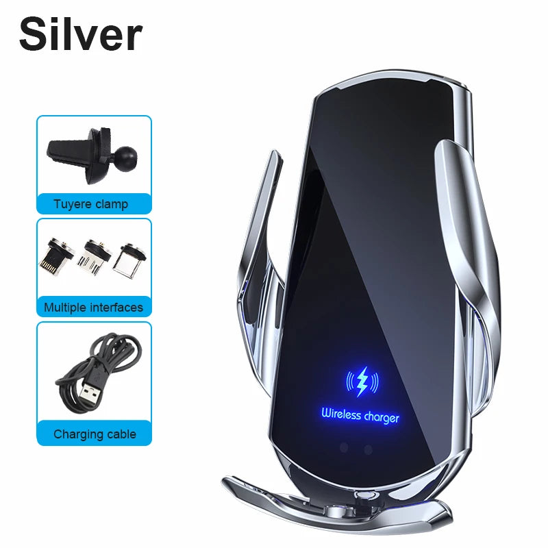 New Upgrade Car Mobile Phone Holder 15w Wireless Charging Portable Car Holder Cellphone Bracket Stand In Car Device