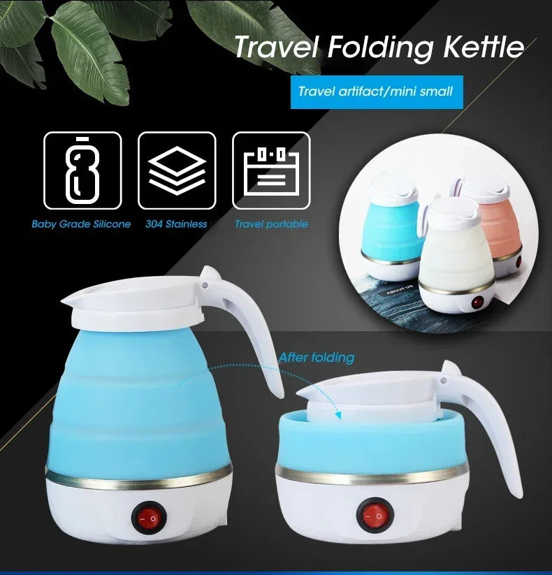 Electric Kettle Mini Foldable Water Heater 600ml Home Hot Water Kettle Portable Kitchen Kettle 220V Travel Home Electric Kettle