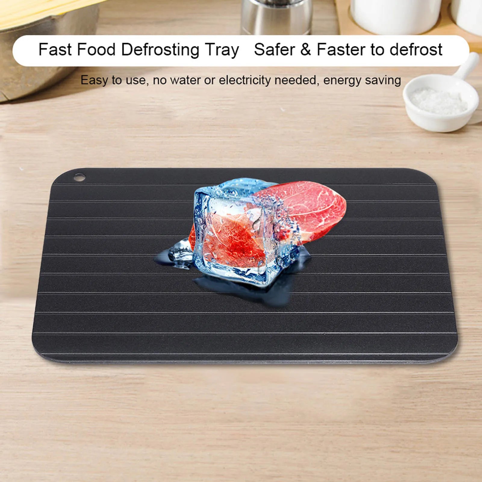 Defrosting Tray Fast Defrost Tray Thaw Tray Metal Aluminum Fast Food Meat Defrosting Thawing Tray Plate Home Kitchen Gadget