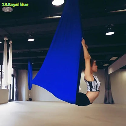 6 Meters Aerial Yoga Hammock Set Home Carabiners Daisy Chain Accessories Medium Elastic Monochrome Sling for Yoga Studio