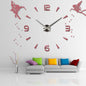 Acrylic DIY Large Clock Modern Design Silent Quartz Self adhesive Angel Sticker 3D Digital Wall Clock for Living Room Decor