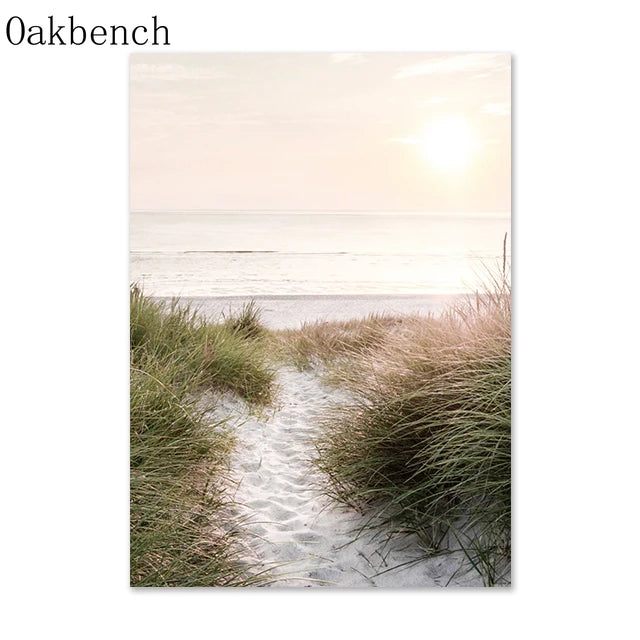 Mountain Sea Landscape Art Canvas Painting Hay Dandelion Print Beach Wall Art Posters Nordic Wall Pictures For Home Decoration