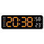 12/24H Large Digital Wall Clock Brightness Adjustable Electronic LED Table Alarm Clock Temperature Humidity Week Display Clock