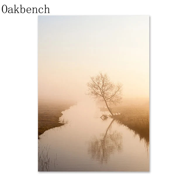 Mountain Sea Landscape Art Canvas Painting Hay Dandelion Print Beach Wall Art Posters Nordic Wall Pictures For Home Decoration