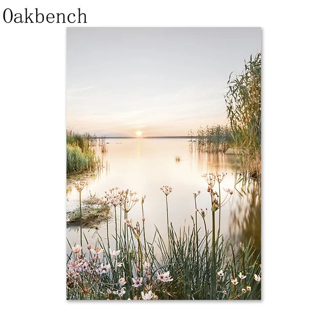 Mountain Sea Landscape Art Canvas Painting Hay Dandelion Print Beach Wall Art Posters Nordic Wall Pictures For Home Decoration