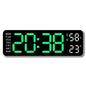 12/24H Large Digital Wall Clock Brightness Adjustable Electronic LED Table Alarm Clock Temperature Humidity Week Display Clock