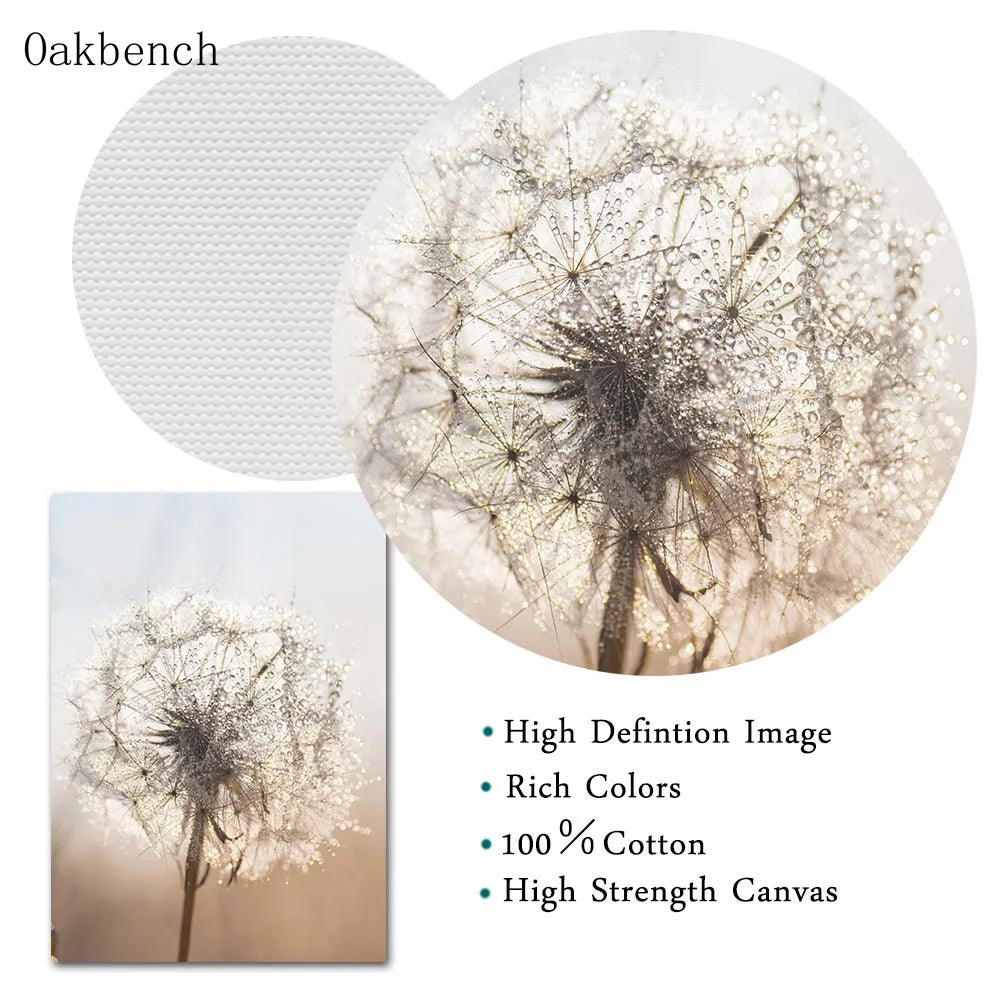 Mountain Sea Landscape Art Canvas Painting Hay Dandelion Print Beach Wall Art Posters Nordic Wall Pictures For Home Decoration