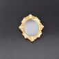 Vintage Mini Mirror Brooches for Women Abstract Baroque Painting Gold Color and Silver Color Metal Pins for Backpacks Gifts
