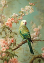 Traditional Chinoiserie Bird and Flower Budgie Heron Landscape Poster Canvas Painting Wall Art Pictures Home Interior Decor