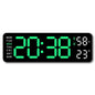 12/24H Large Digital Wall Clock Brightness Adjustable Electronic LED Table Alarm Clock Temperature Humidity Week Display Clock